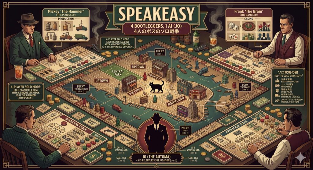 「Speakeasy」を4人で遊んでいるイメージイラスト